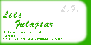 lili fulajtar business card